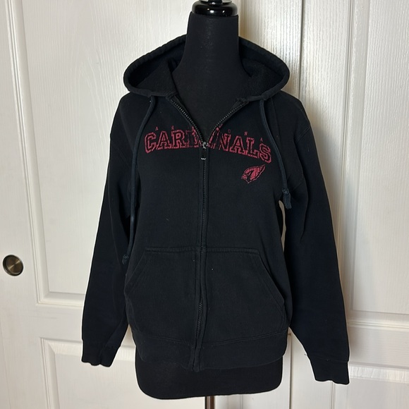 NFL Tops - ARIZONA CARDINALS NFL BLACK ZIP UP HOODIE